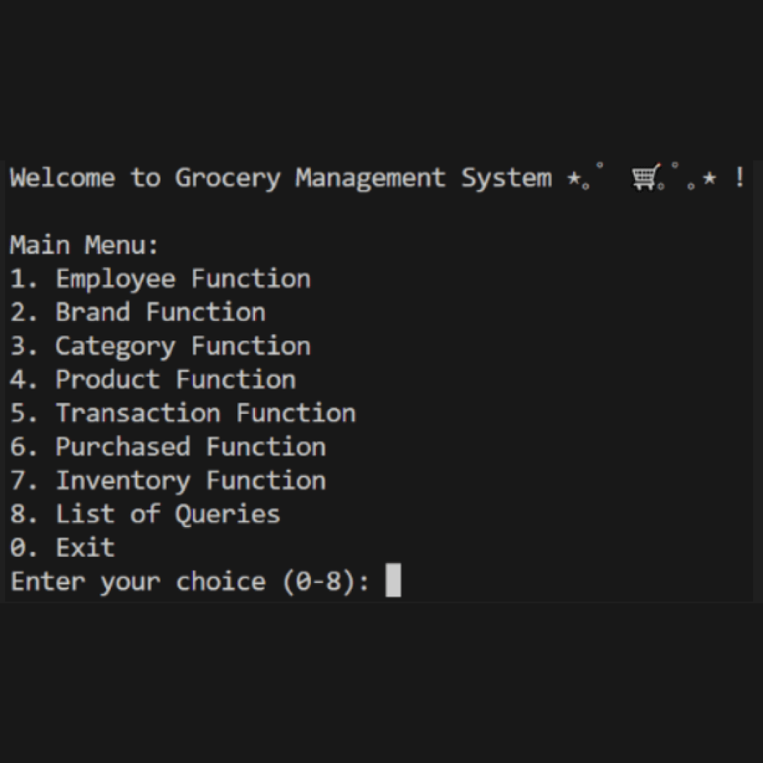 Grocery Management System